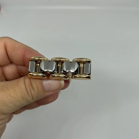 Two Tone Double Ring Size 6/7 silver and gold plated - Picture 5 of 10